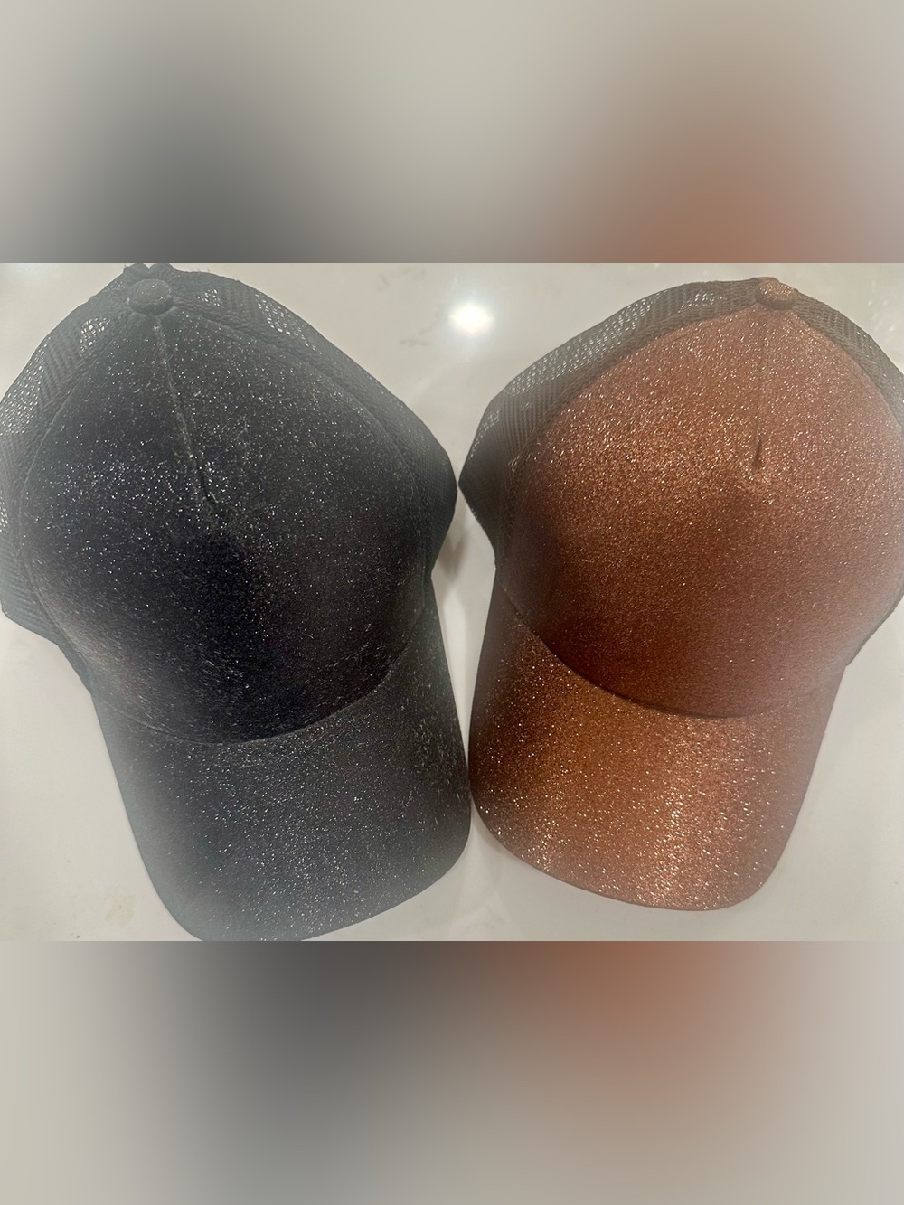C.C. Sparkle Caps - Black and Brown set of 2